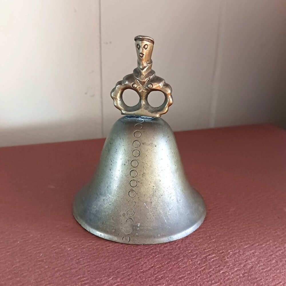 Vintage Brass Bell, School Teacher, Brass Abacus Clapper
